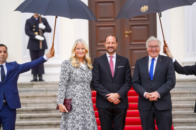 Kronprinsparet i møte med Tysklands president Frank-Walter Steinmeier i Berlin. Foto: Simen Løvberg Sund, Det kongelige hoff